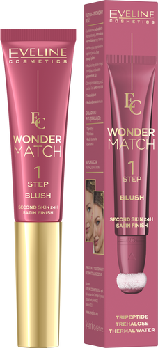 Eveline Wonder Match 1 Step Blush Ultrakremowy Wodoodpornmy Róż Nr 01 14ml