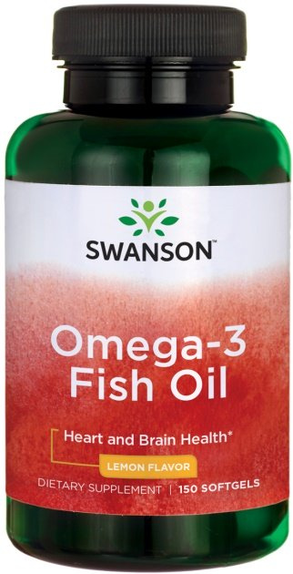 Swanson Omega-3 Fish Oil Lemon 150 Softgels