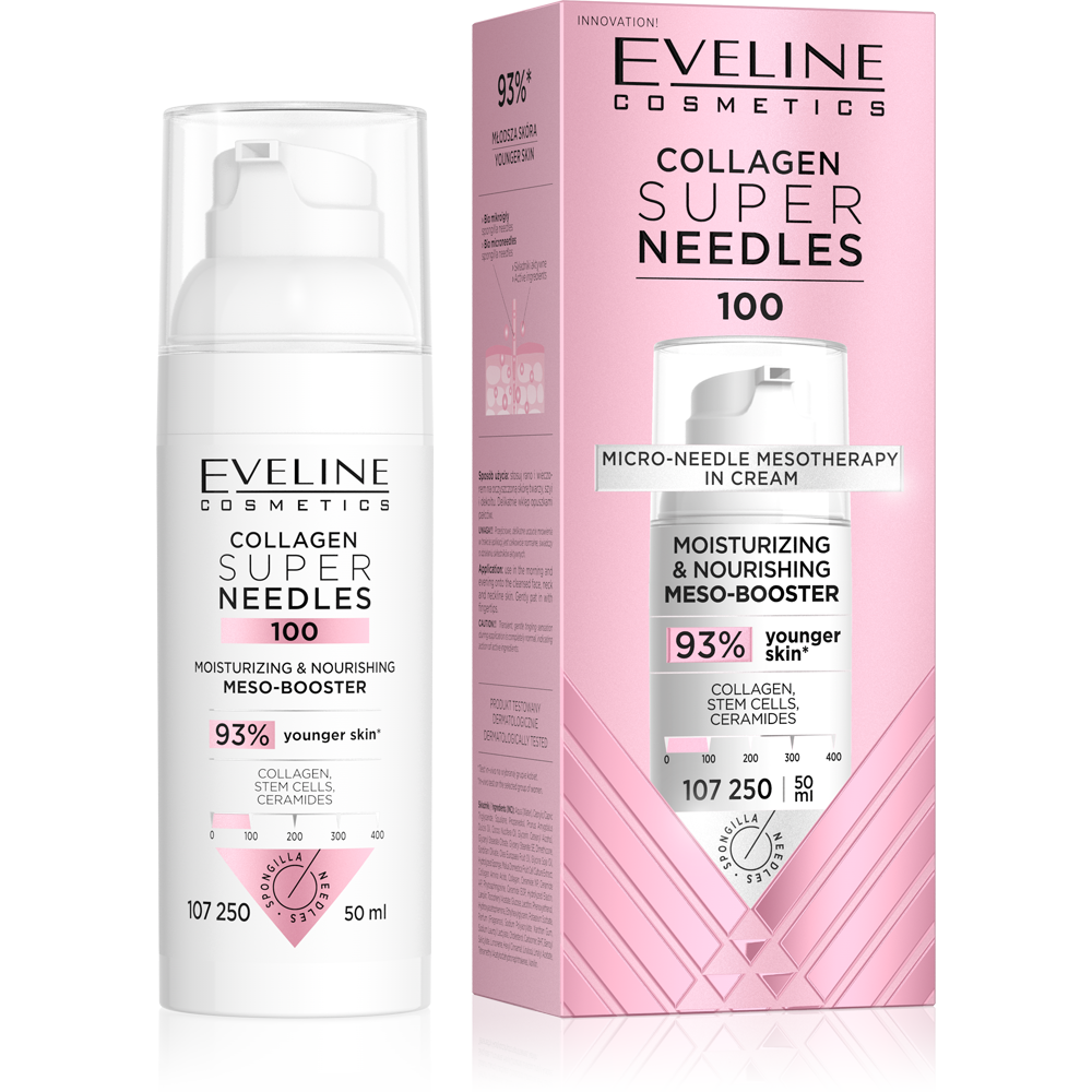 Eveline Super Needles Collagen 100 Moisturizing and Nourishing Meso-Booster for Day and Night 50ml