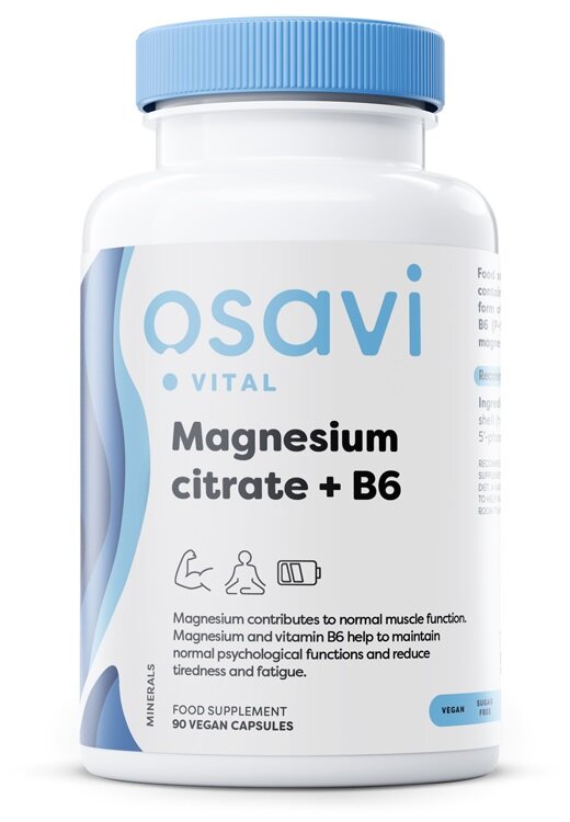 Osavi Magnesium Citrate B6 375mg 4.2mg 90 vcaps for nervous system support