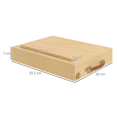 Vinsetto Wooden Table Easel Box with Storage Portable Folding Artist Easel, Natural
