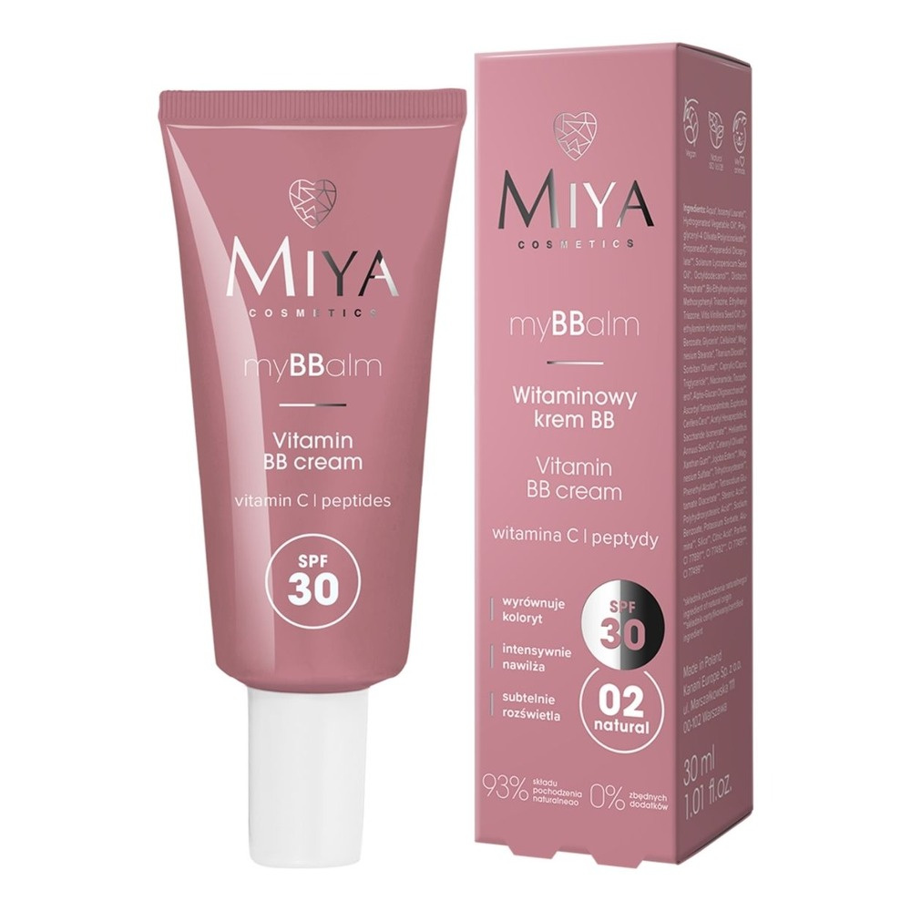 Miya myBBalm Witaminowy Krem BB do Twarzy z SPF30 Nr 02 Natural 30ml