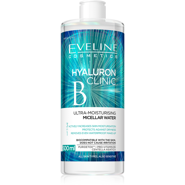 Eveline Hyaluron Clinic Ultranawilżający Płyn Micelarny 3w1 500ml