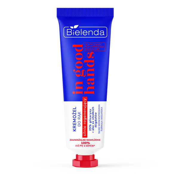 Bielenda In Good Hands Silnie Regenerujący Kremożel do Rąk 25% Gliceryna i Olejek ze Słodkich Migdałów Vegan 50ml