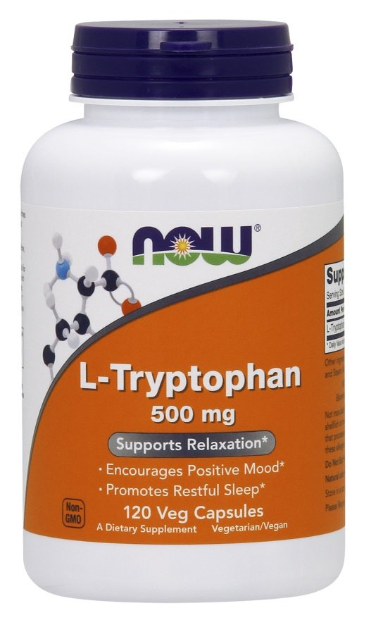 NOW Foods L-Tryptophan 500 mg Mood and Sleep Support 120 Capsules