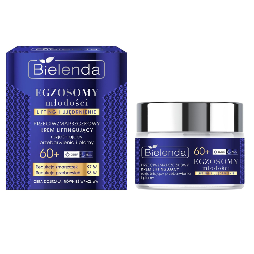 Bielenda Exosomes of Youth Anti-Wrinkle Lifting Cream Brightening Discolorations and Spots 60+ for Mature and Sensitive Skin for Day and Night 50ml