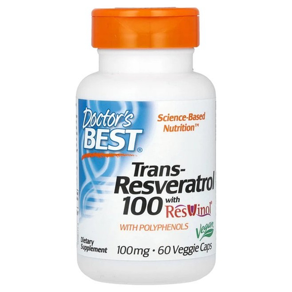 Trans-Resveratrol with ResVinol, 100mg - 60 vcaps