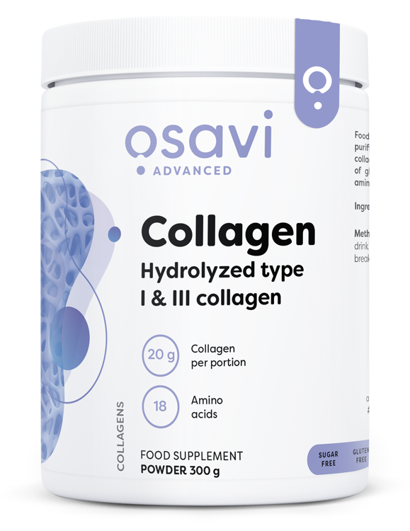 Osavi Kolagen Peptydy Hydrolizowany Typ 1 i 3 300g na mięśnie i kości