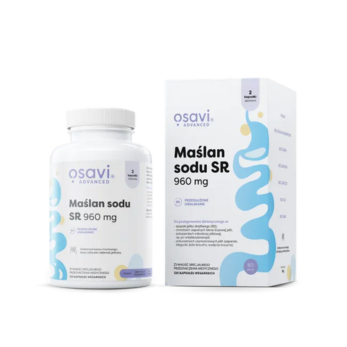 Osavi Maślan Sodu SR 960mg 120 wegańskich kapsułek na wsparcie jelit