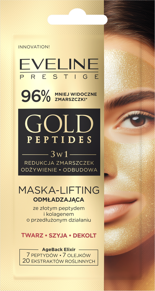 Eveline Gold Peptides Maska Liftingująco-Odmładzająca ze Złotym Peptydem i Kolagenem 8ml