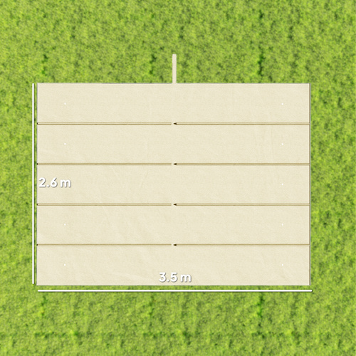 Outsunny Retractable Pergola Cover, 3.5 x 2.6 m Replacement Canopy Fabric for 4 x 3 m Frame, Roof Top Only, Cream White
