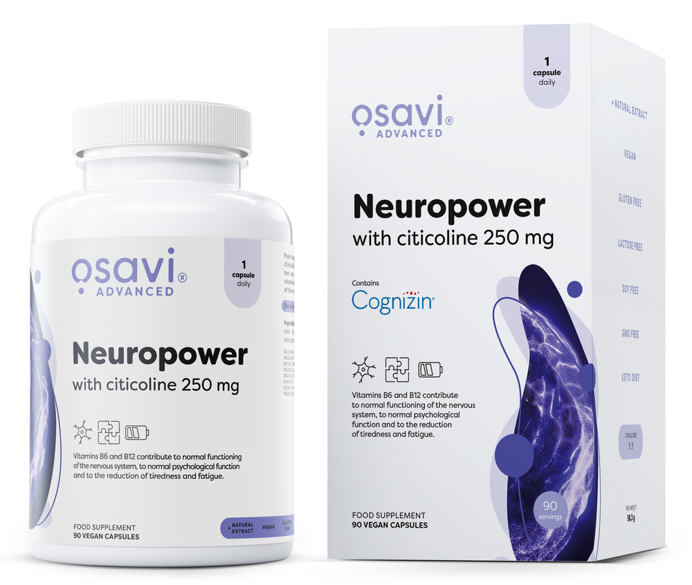 Osavi Neuropower z Cytykoliną 250mg 90 wegańskich kapsułek na wsparcie funkcji poznawczych