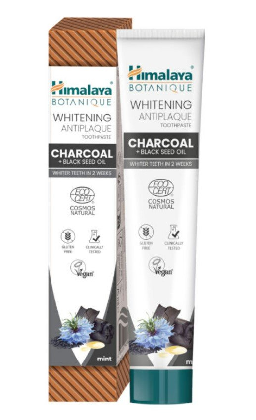 Himalaya Whitening Antiplaque Toothpaste Charcoal + Black Seed Oil, Mint - 75ml.