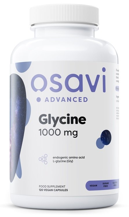 Osavi Glicyna 1000mg 120 wegańskich kapsułek na sen i wsparcie kolagenu
