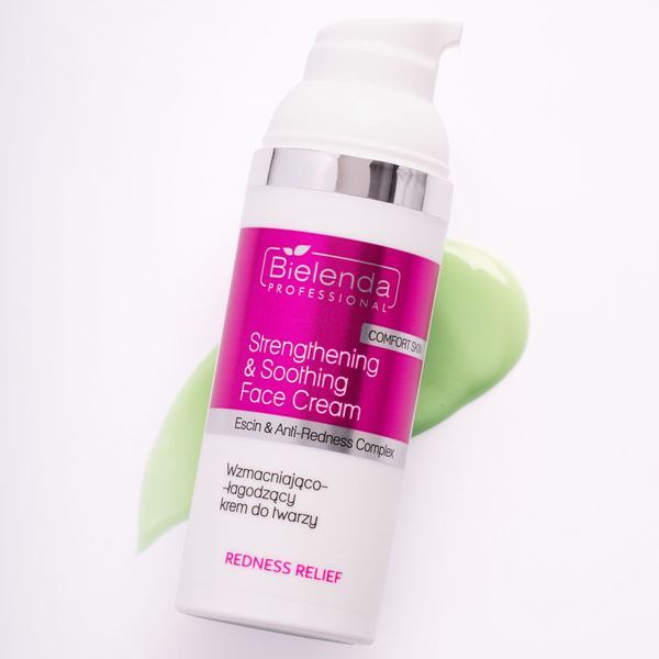 Bielenda Professional Redness Relief Comfort Skin Wzmacniająco-Łagodzący Krem do Twarzy na Naczynka na Dzień i Na Noc 50ml