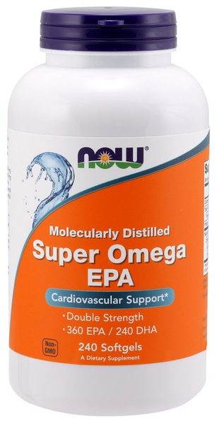 Now Foods Super Omega EPA Molecularly Distilled Wspiera Układ Krążenia 240 Kapsułek