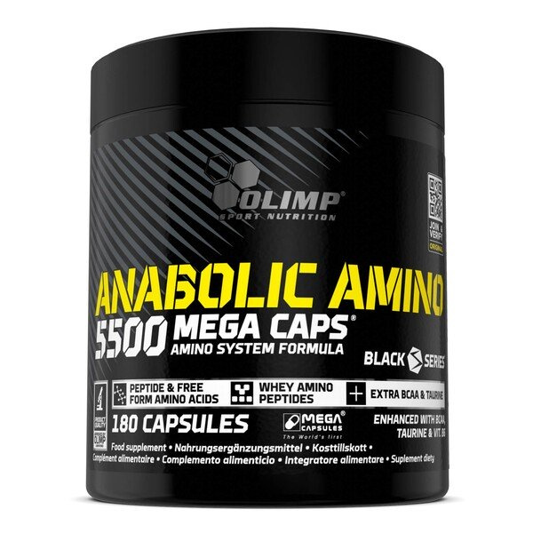 Olimp Nutrition Anabolic Amino 5500 Mega Caps Amino Acid Complex for Muscle Support 180 Caps