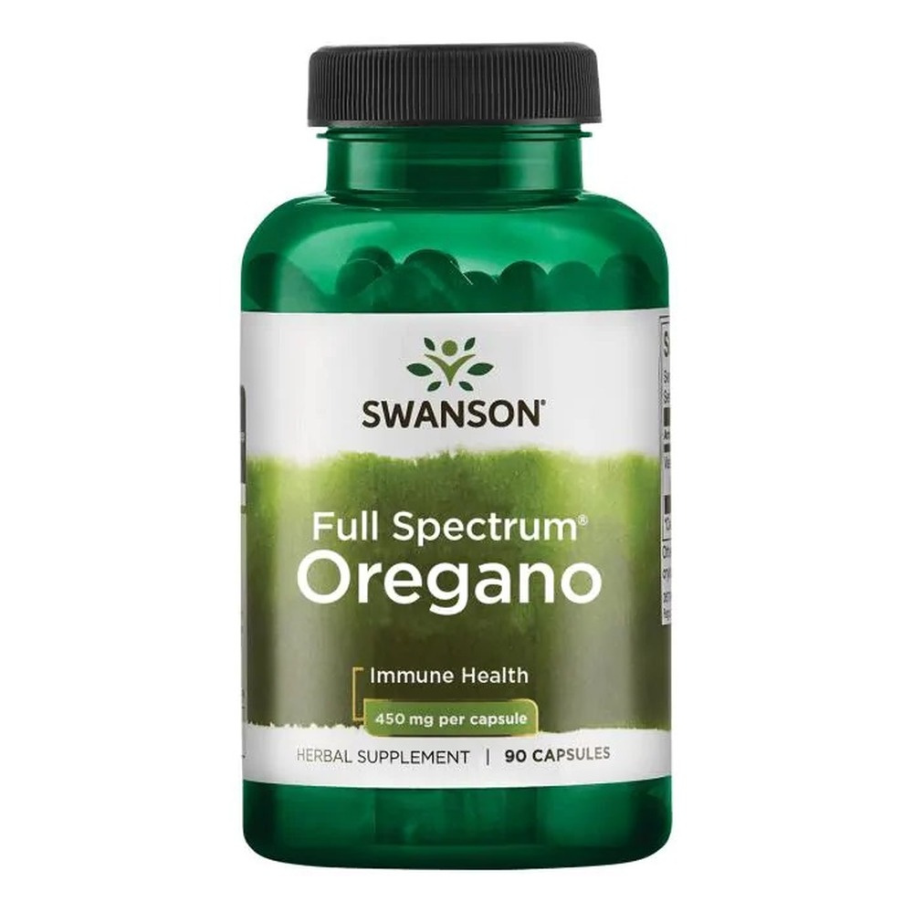 Swanson Full Spectrum Oregano 450mg Wspiera Procesy Trawienne 90 Kapsułek