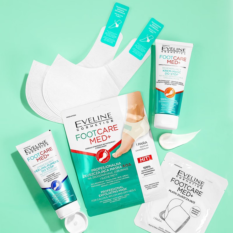 Eveline Foot Care Med+ Exfoliating Mask for Callous Rough and Dry Heels 1 Piece