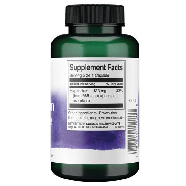 Swanson Magnesium Aspartate 685mg 90 Capsules
