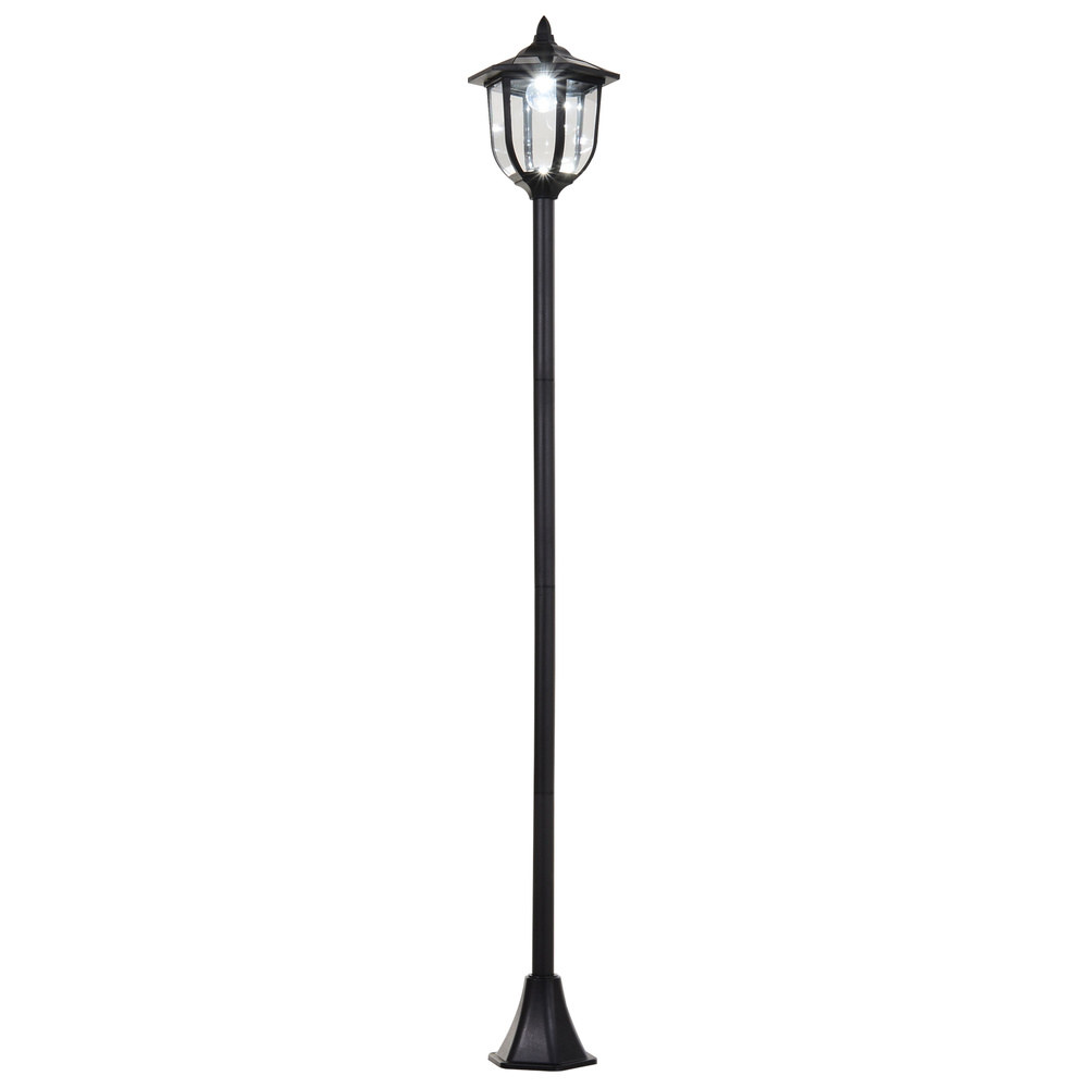 Outsunny Outdoor Garden Solar Post Lamp Sensor Light  LED Lantern Bollard Pathway Torch Light 1.77m Tall