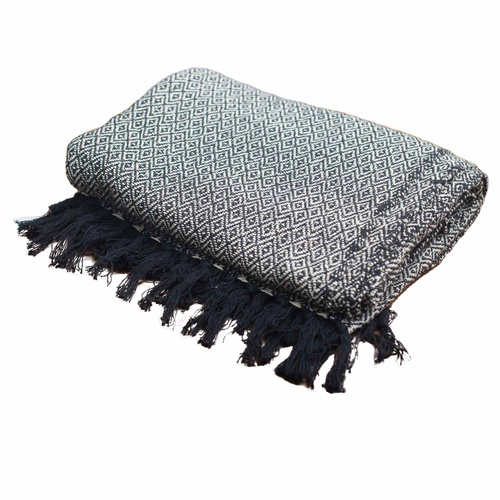 Boho Comfort Throws - Charcoal