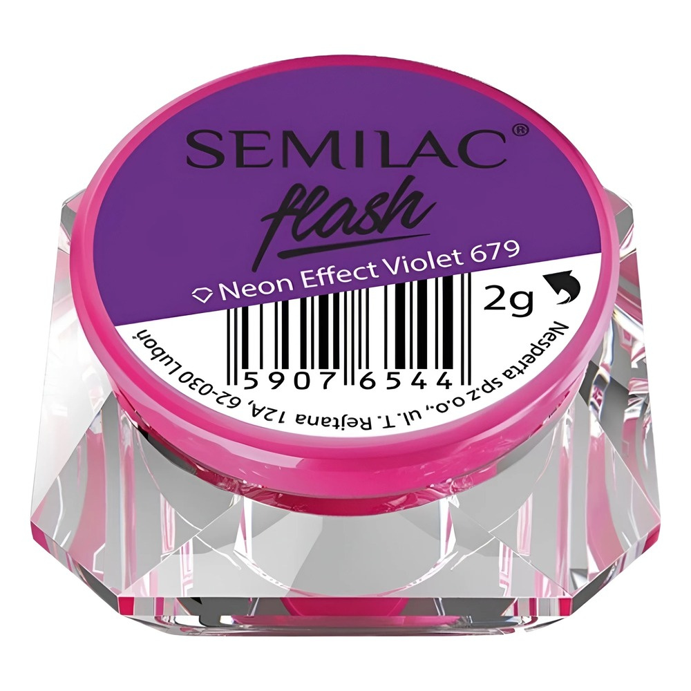 Semilac Flash Neon Effect 679 -Violet Nail Powder 2g