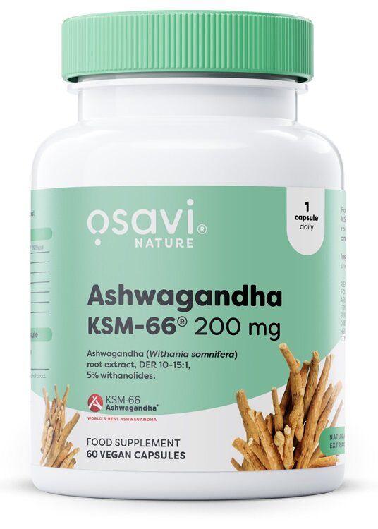 Osavi Ashwagandha KSM-66 200mg 60 wegańskich kapsułek na wsparcie w stresie