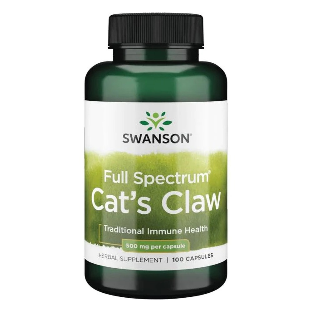 Swanson Cat's Claw 500mg Koci Pazur Wspomaga Układ Immunologiczny 100 Kapsułek