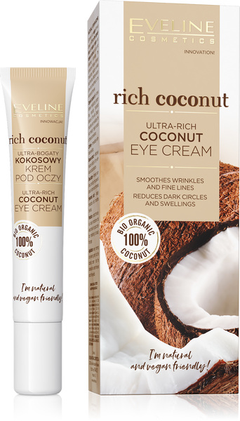 Eveline Rich Coconut Ultra Kokosowy Krem Przeciwzmarszczkowy pod Oczy z Masłem Shea 20ml