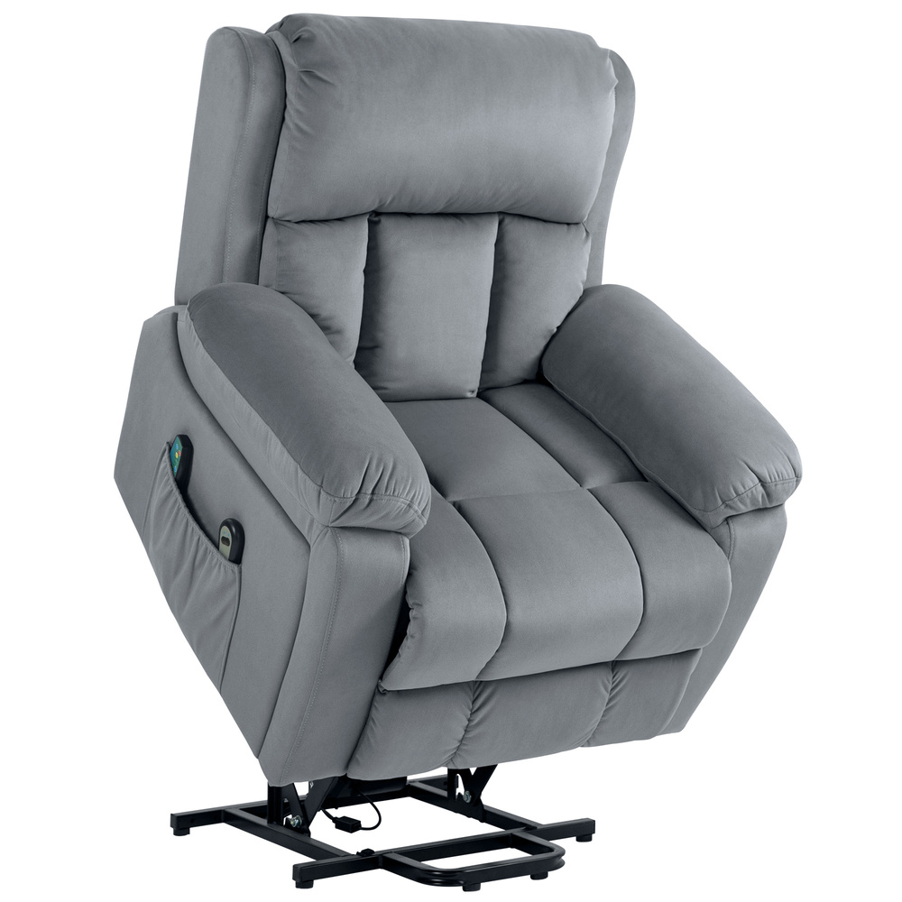 HOMCOM Eight-Point Massage Lift Chair, with Remote - Grey
