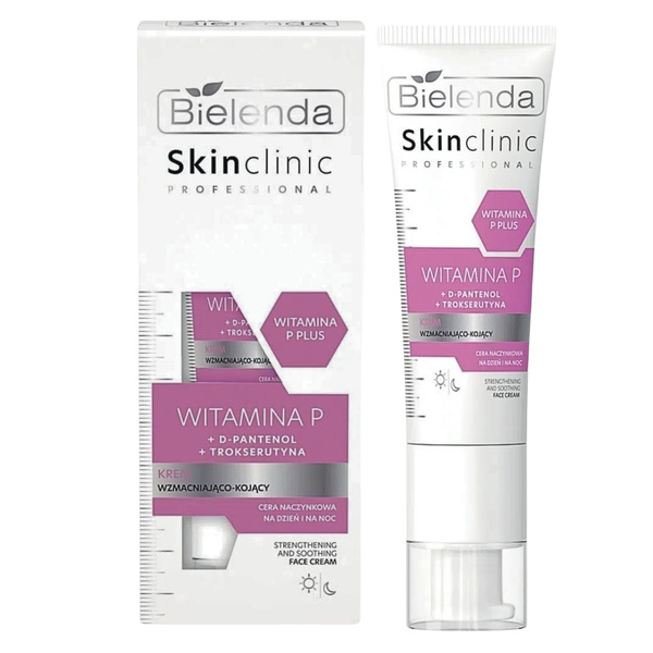 Bielenda Skin Clinic Professional Vitamin P Wzmacniająco – Kojący Krem dla Skóry Wrażliwej Naczynkowej Skłonnej do Zaczerwienień 40ml