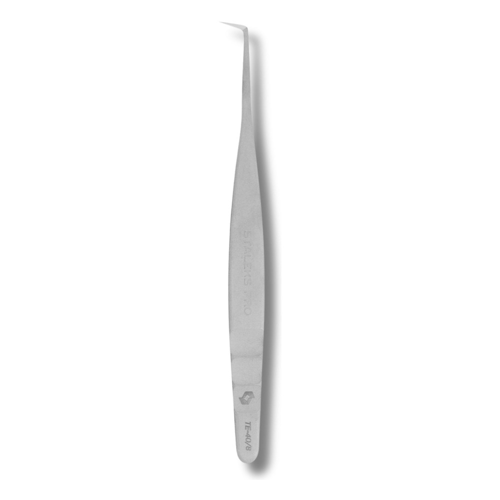 Staleks Pro Profesjonalna Pęseta do Rzęs EXPERT 40 TYPE 8 w Kształcie Litery L 85' 114mm 1 Sztuka