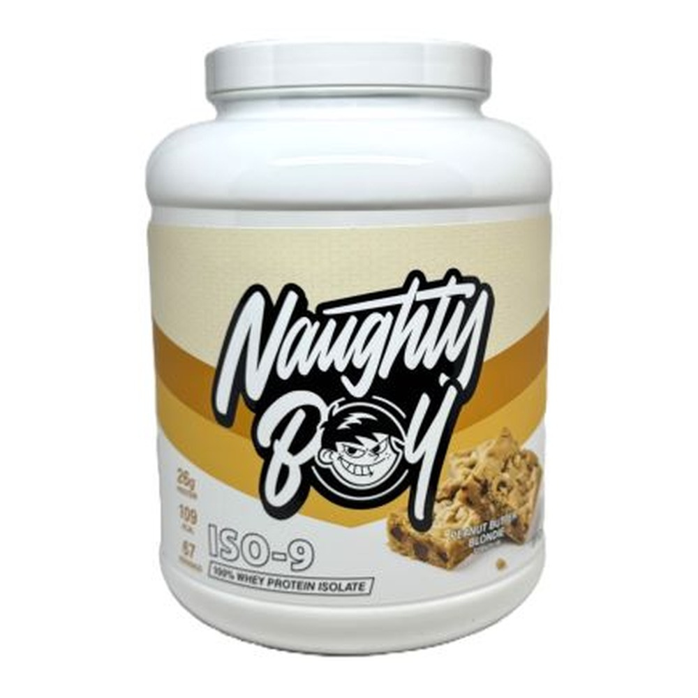 Naughty Boy Iso-9 Peanut Butter Blondie Izolat Białka Serwatkowego Na Wzrost i Regenerację Mięśni 2010g