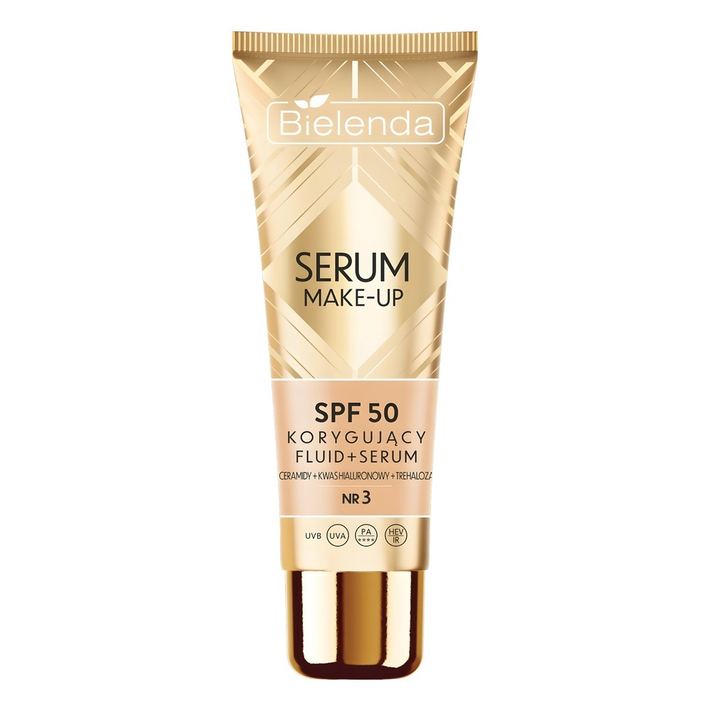 Bielenda Serum Make-Up Korygujący Fluid+Serum SPF50 dla każdego Rodzaju Skóry Nr 3 Sunny Beige 30g