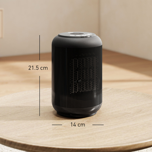 HOMCOM 1500W Ceramic Electric Heater with Fan, Timer, Oscillation - Black