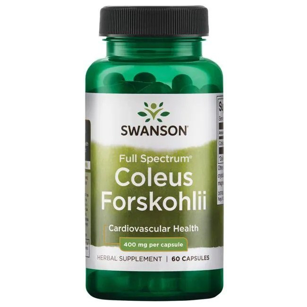 Swanson Full Spectrum Coleus Forskohlii 400mg Wspomaga Pracę Układu Pokarmowego 60 Kapsułek