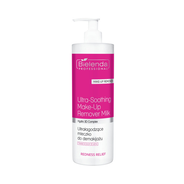 Bielenda Professional Redness Relief Ultra - Łagodzące Mleczko do Demakijażu Twarzy Oczu i Ust dla Skóry Naczynkowej i Wrażliwej 500ml