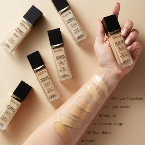 Eveline Wonder Match Luxurious Foundation Adapting to Skin Tone 11 Almond 30ml
