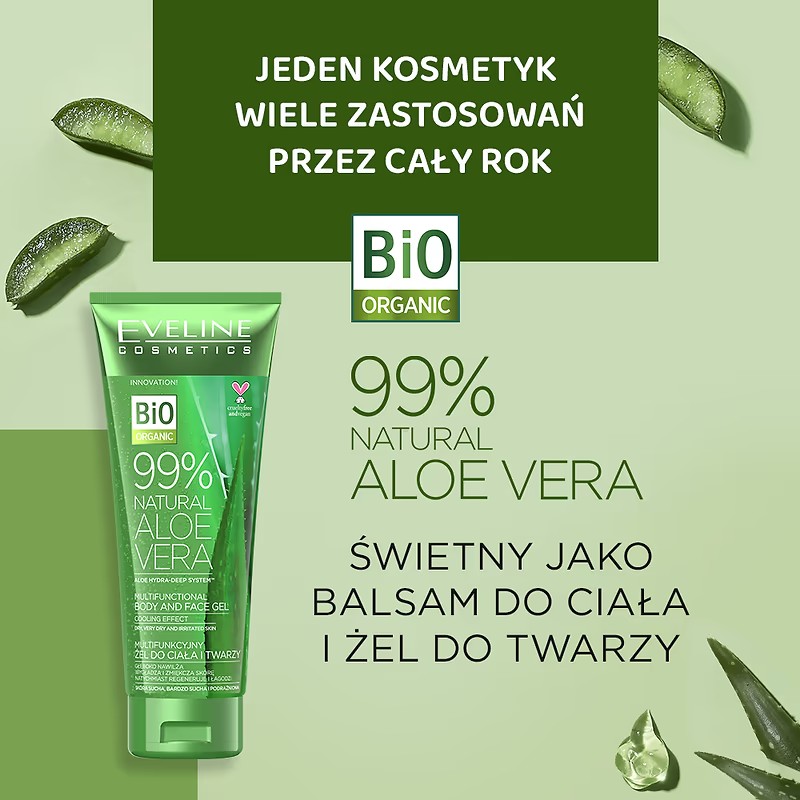 Eveline Aloe Vera Multifunctional Body and Face Aloe Gel 99% 250ml