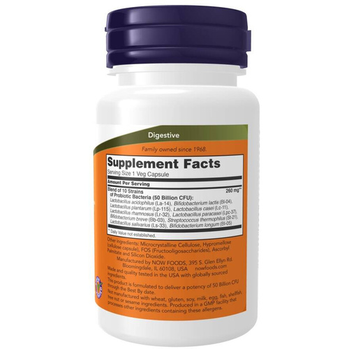 Now Foods Probiotic-10 50 Billion Supports Digestive System 50 Capsules