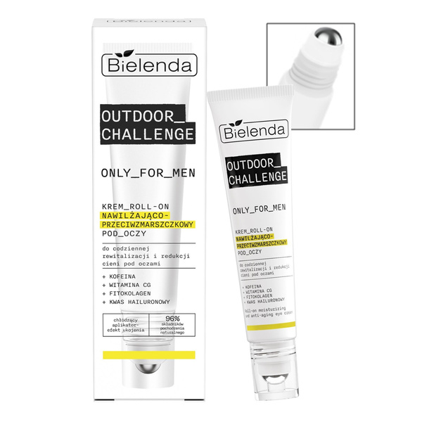 Bielenda Only for Men Outdoor Challenge Nawilżający Krem Przeciwzmarszczkowy Roll - On pod Oczy na Dzień i na Noc 15ml