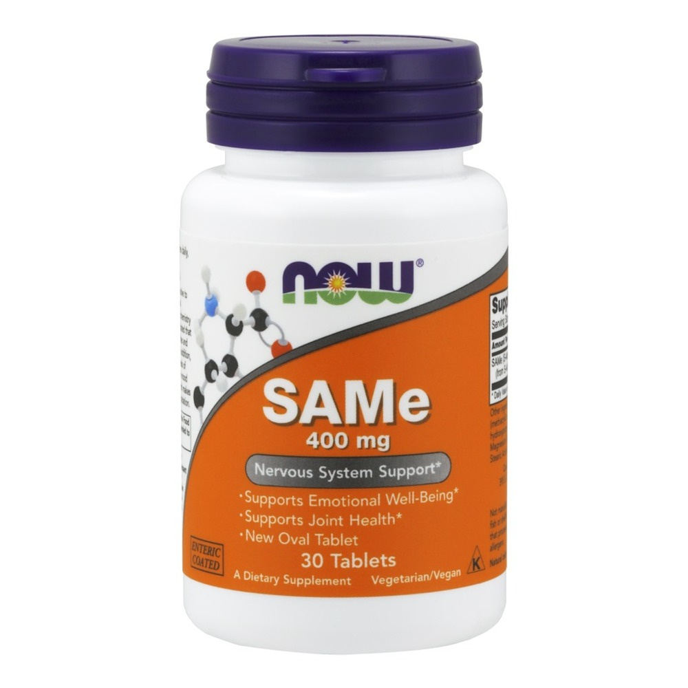 NOW Foods SAMe 400mg For Emotional Well-Being and Joint Health 30 Tablets