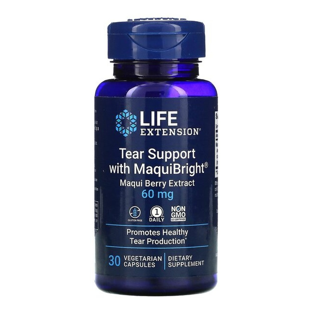 Life Extension Tear Support with MaquiBright Maqui Berry Extract for Eye Health 30 Vcaps