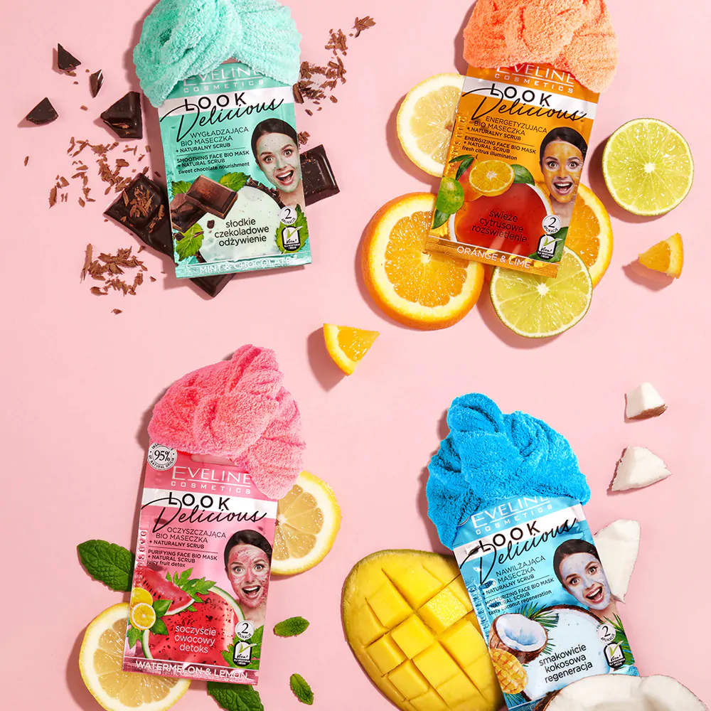 Eveline Look Delicious Oczyszczająca Bio Maseczka Naturalny Scrub z Arbuzem i Cytryną 10ml