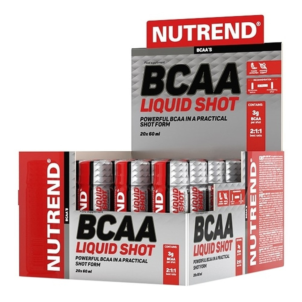 Nutrend BCAA Liquid Shot w Stosunku 2:1:1 na Wsparcie Mięśni 20 x 60ml