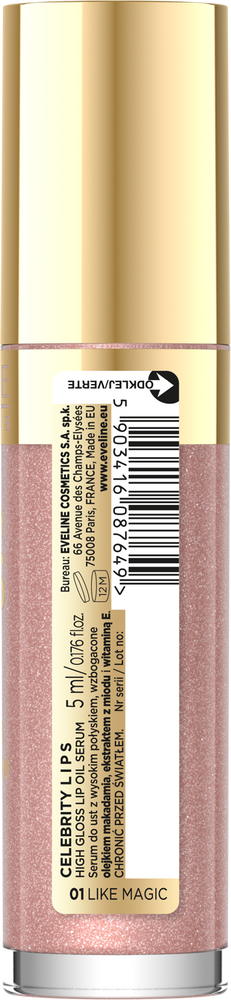 Eveline Celebrity Lips Oil - Lip Serum No. 01 Like Magic Honey Extract 5ml