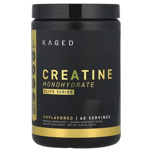 Kaged Muscle Creatine Monohydrate Elite Series Unflavoured Powder for Muscle Growth and Strength Support 307g