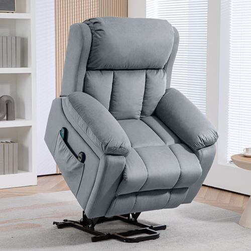 HOMCOM Eight-Point Massage Lift Chair, with Remote - Grey