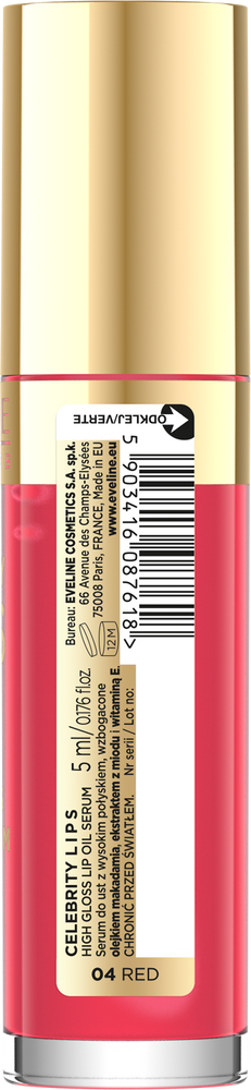 Eveline Celebrity Lips Oil - Lip Serum No. 04 Red Honey Extract 5ml